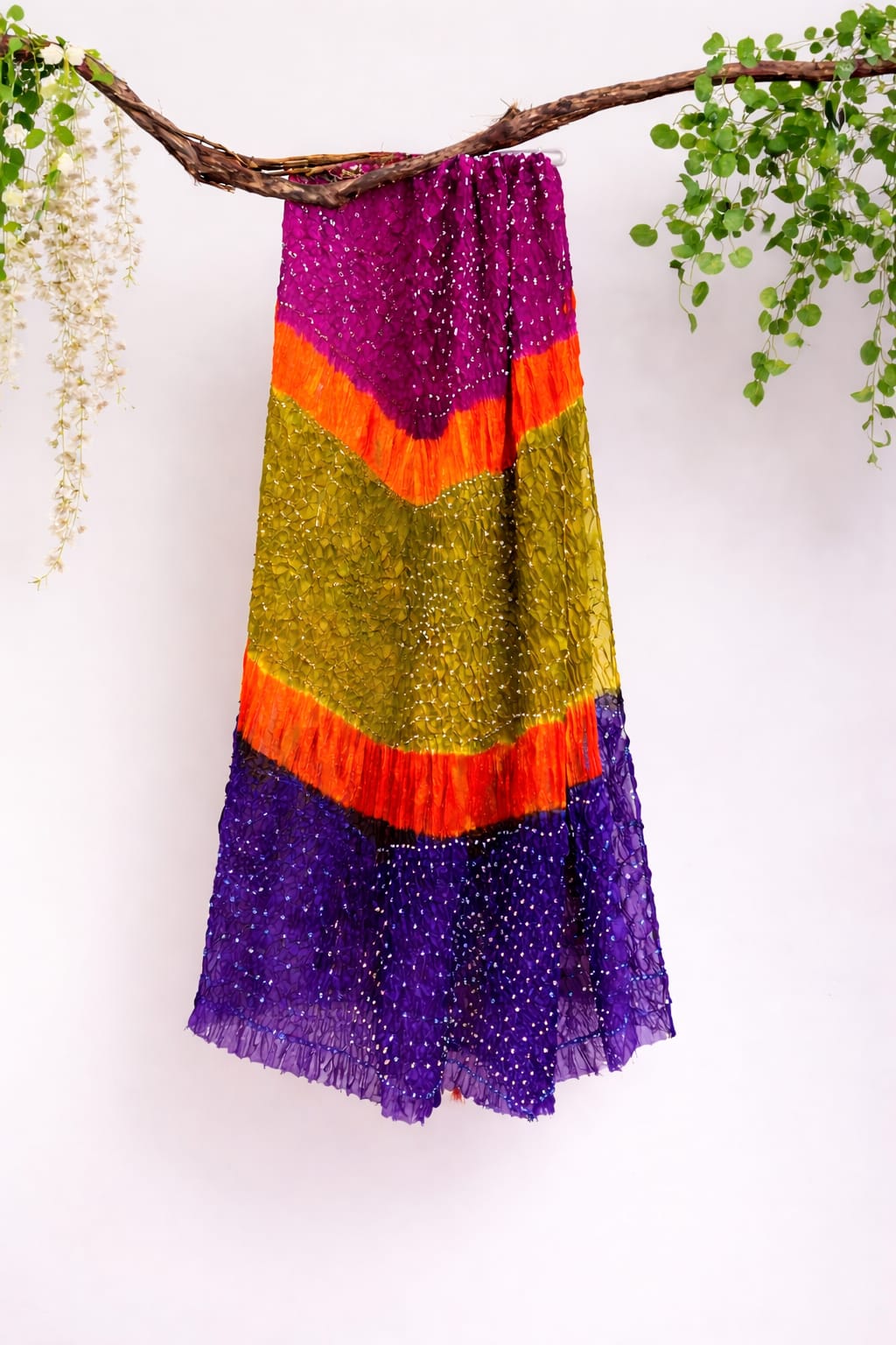 Traditional Multi Colour Silk Chunri Dupatta